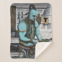 Genie Koch Kochen Abendessen Fantasy Art Blanka Sherpadecke