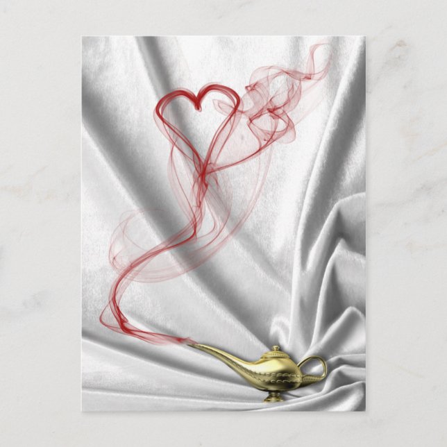 Genie Lamp mit Herz-Rauch - Postkarte (Vorderseite)