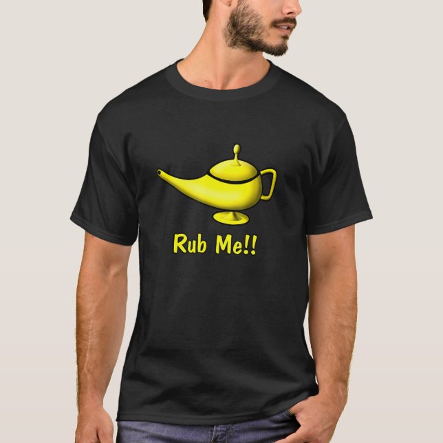 Genie Lamp Rub Me Naughty und Genie T-Shirt (Vorderseite)