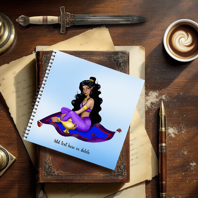 Genie Magic Carpet Lamp Blue Sky Notizbuch (Von Creator hochgeladen)