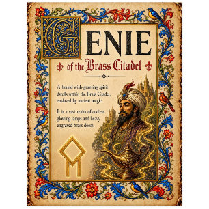 Genie, mittelalterliche Bestiarien-Kunst Postkarte