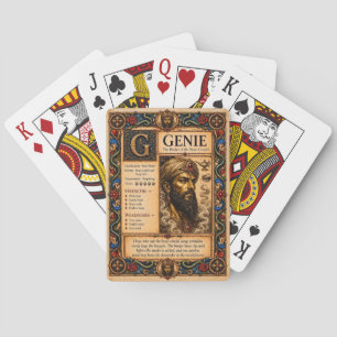 Genie, mittelalterliche Bestiarien-Kunst Spielkarten