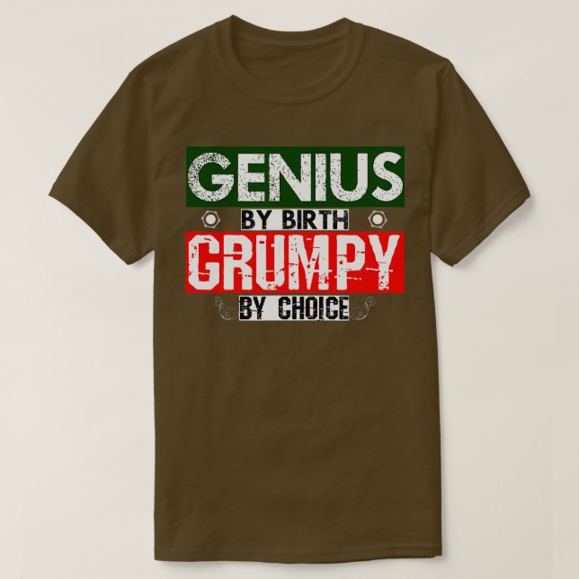 Genie nach der Geburt Grumpy nach Wahl T-Shirt (Design vorne)