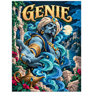 Genie, Paper Cut Monster Postkarte