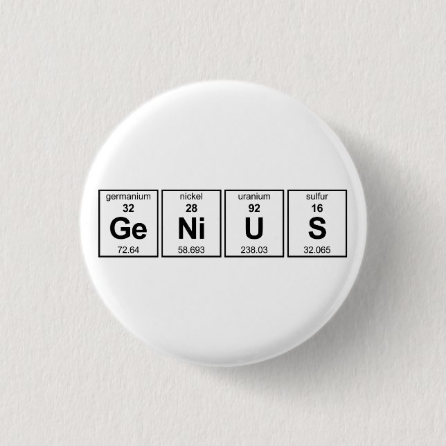 Genie-Periodensystem Button (Vorderseite)