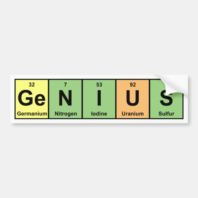 Genie - Periodensystem der Element-Produkte Autoaufkleber (Vorne)