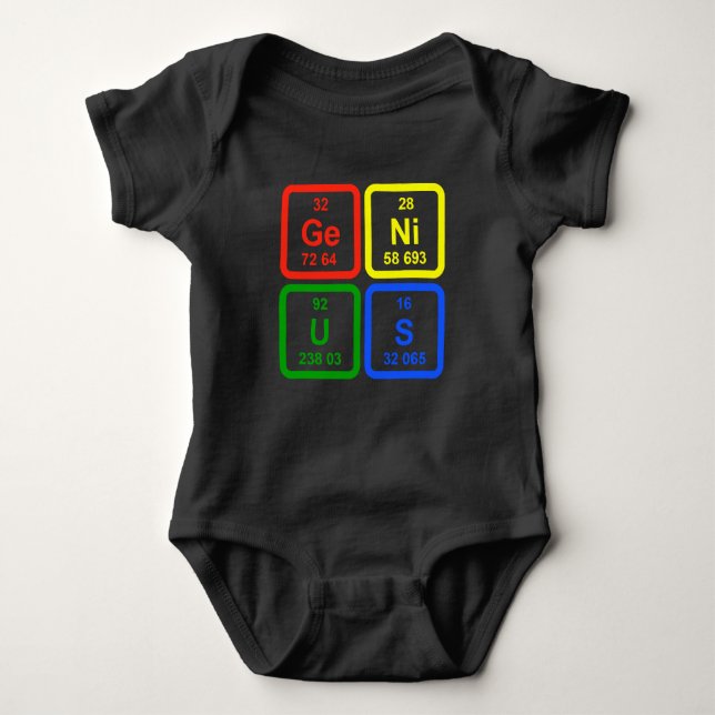 Genie Periodensystem der Elemente Wissenschaft Baby Strampler (Vorderseite)