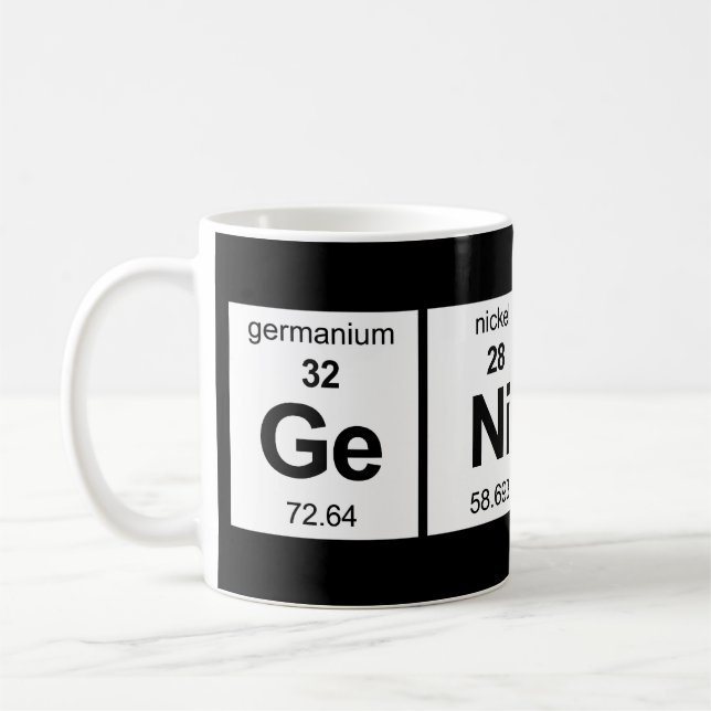 Genie-Periodensystem Kaffeetasse (Links)