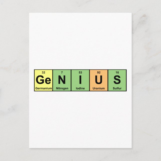 Genie - Periodische Tabelle der Elemente Postkarte (Vorderseite)