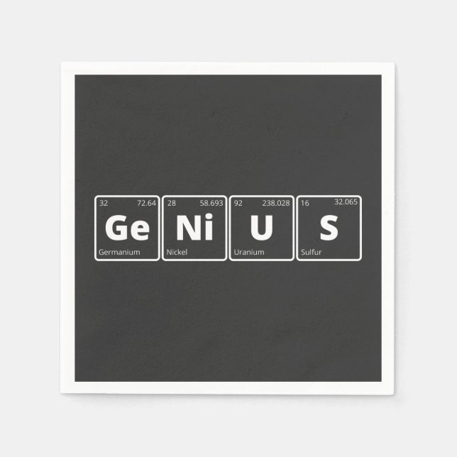 Genie - Periodische Tabelle Serviette (Vorderseite)