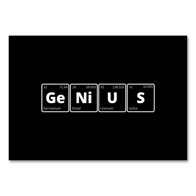 Genie - Periodische Tabelle Tischnummer (Vorderseite)