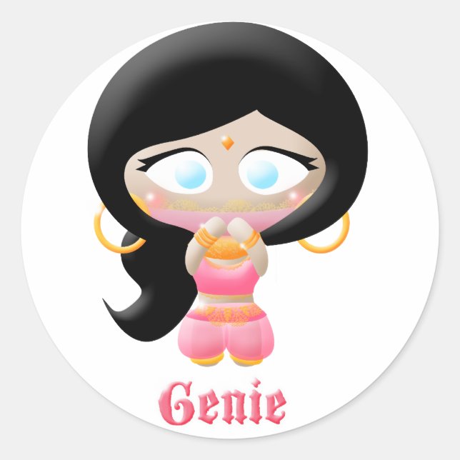Genie Runder Aufkleber (Vorderseite)
