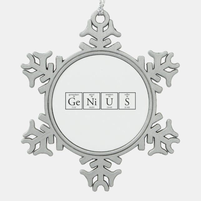 Genie Schneeflocken Zinn-Ornament (Vorderseite)