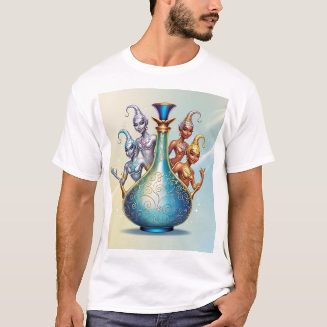 Genies entfesselt: Magie aus der Flasche T-Shirt (Vorderseite)