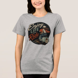 Genieße das Leben und fahre mit Vintage Vespa  Tri-Blend Shirt