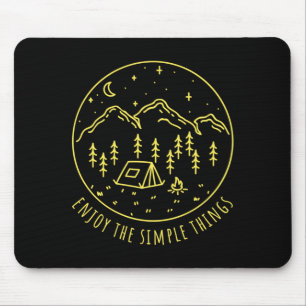Genieße die einfachen Dinge Lagerfeuer Natur Minim Mousepad