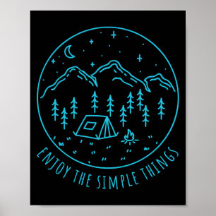 Genieße die einfachen Dinge Lagerfeuer Natur Minim Poster