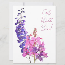 Genießen Sie bald hübsch pink lila Blumenspass Feiertagskarte