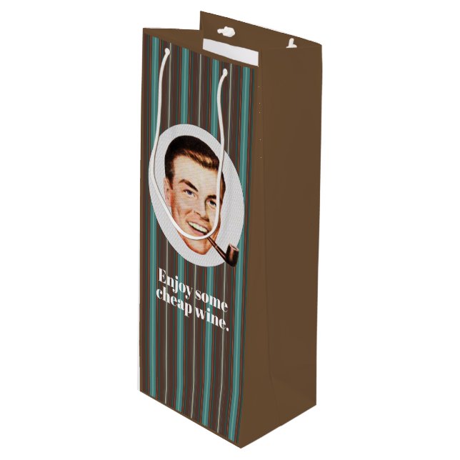 Genießen Sie billigen Wein. Geschenktüte Für Weinflaschen (Vorderseite Schrägansicht)