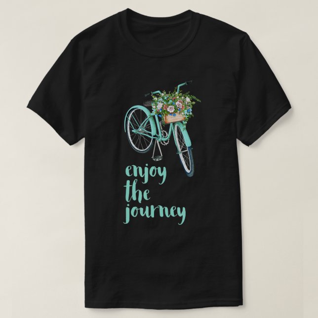 Genießen Sie das grüne Fahrrad mit dem Flug T-Shirt (Design vorne)