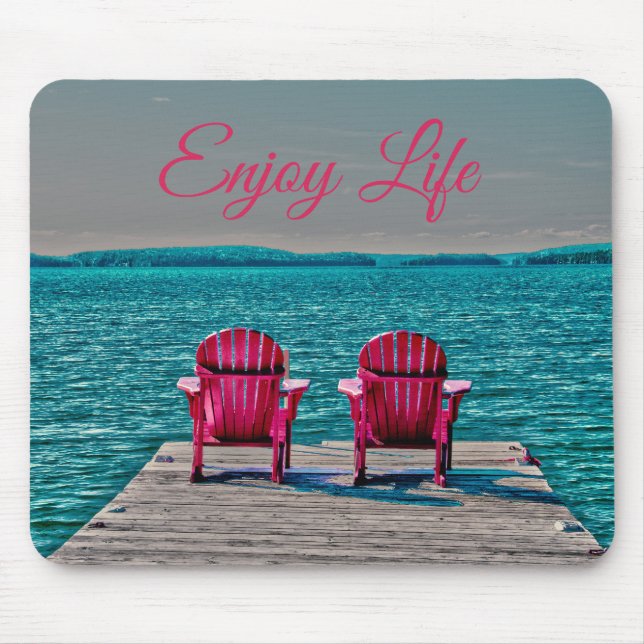 Genießen Sie das Leben an den Hütte rustikalen Mousepad (Vorne)