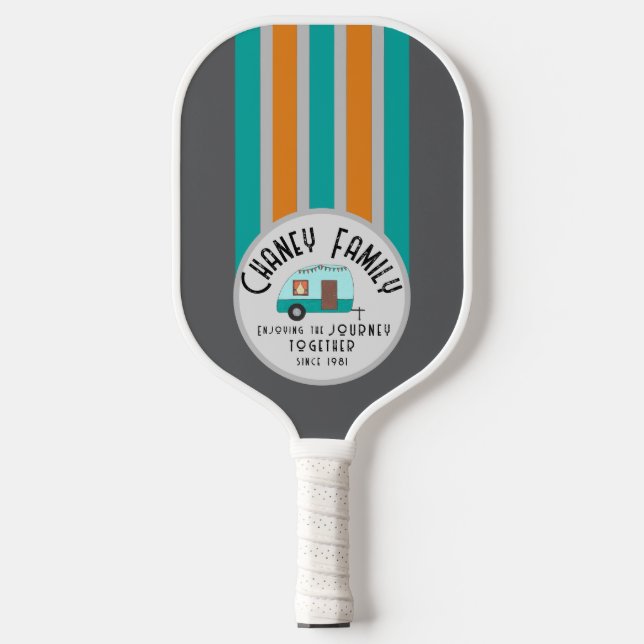 Genießen Sie das Leben zusammen Retro Camper Pickleball Schläger (Vorderseite)