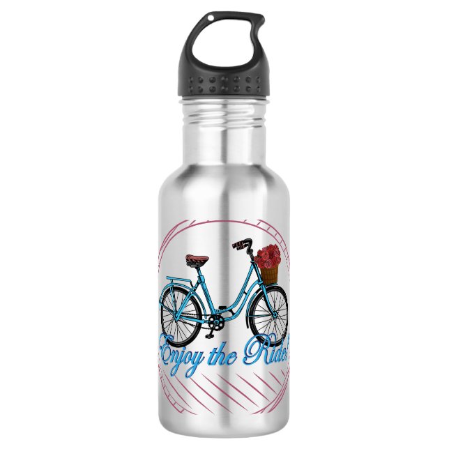 Genießen Sie das Ride Blue Bicycle Edelstahlflasche (Vorderseite)