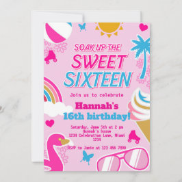 Genießen Sie das Sweet 16 Pool Party Geburtstag So Einladung