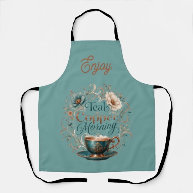 Genießen Sie das Teal Copper Morgen Apron Schürze (Vorderseite)