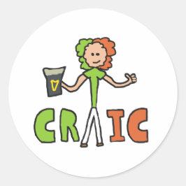 Genießen Sie den Craic Runder Aufkleber