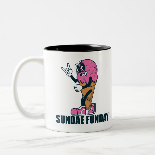 Genießen Sie den Geschmack der heißen Hunde Zweifarbige Tasse (Links)