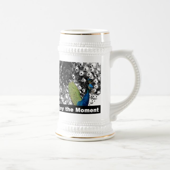 Genießen Sie den Moment 2 - Pfau Bierglas (Rechts)