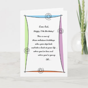 Genießen Sie den Moment 75. Geburtstag Karte