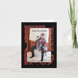 Genießen Sie den Moment und das Dessert am Geburts Karte