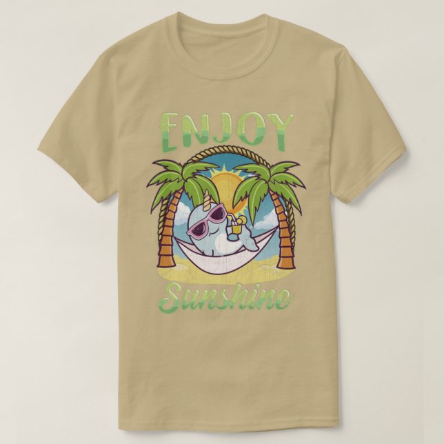 Genießen Sie den Sunshine Narwhal Hammock Beach T-Shirt (Design vorne)