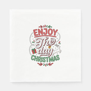Genießen Sie den Tag Weihnachtsrentier-Geschenk Serviette