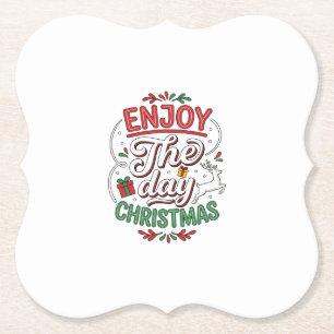 Genießen Sie den Tag Weihnachtsrentier-Geschenk Untersetzer
