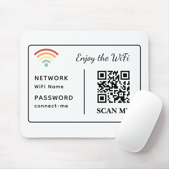 Genießen Sie den WiFi QR Code Netzwerknamen und Ke Mousepad (Mit Mouse)
