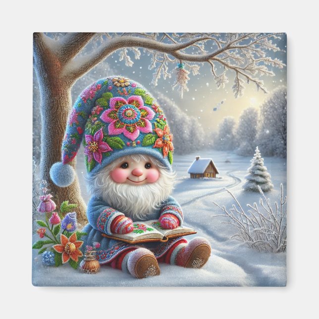 Genießen Sie den Winter in einer gemütlichen Winte Magnet (Vorne)