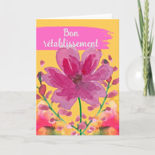Genießen Sie die französische Blume Watercolor Karte (Vorderseite)