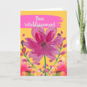 Genießen Sie die französische Blume Watercolor Karte
