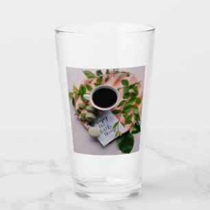 Genießen Sie die kleinen Dinge Coffee Cookies Ruhe Glas
