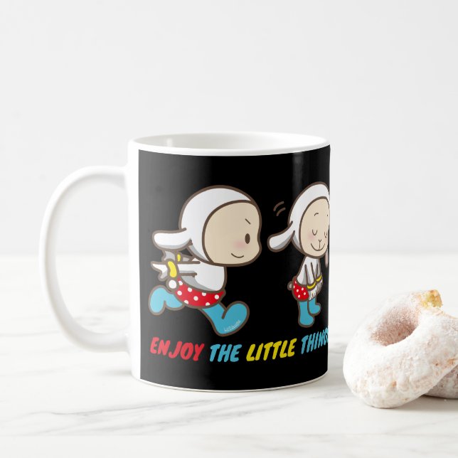 GENIESSEN SIE DIE KLEINEN DINGE niedlich lustig mo Kaffeetasse (Mit Donut)