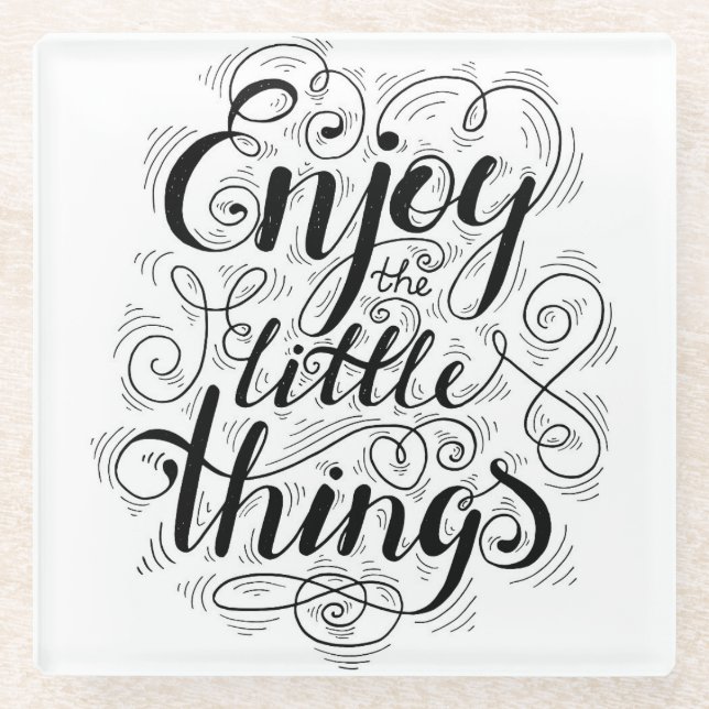 Genießen Sie die Kleinigkeiten 1 Glasuntersetzer (Vorderseite)