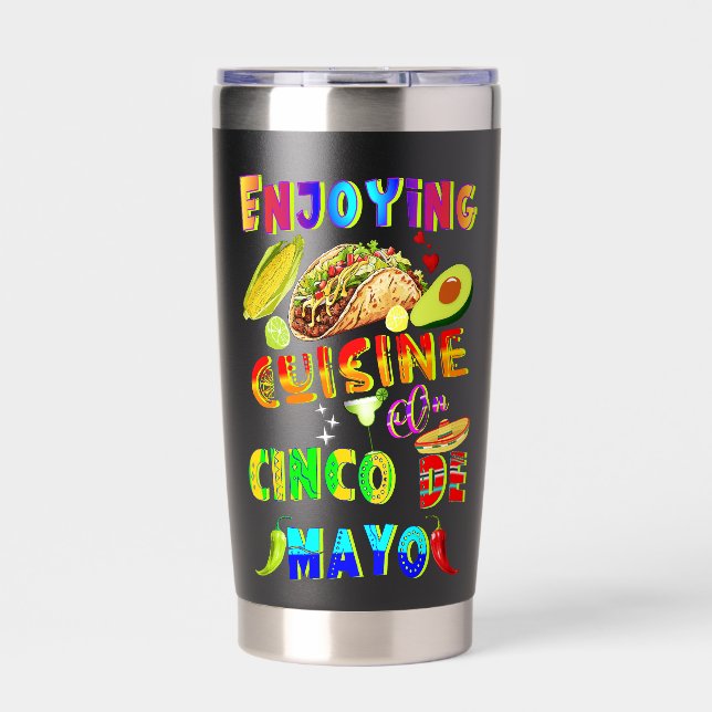 Genießen Sie die Küche im Cinco de Mayo Thermobecher (Vorderseite)