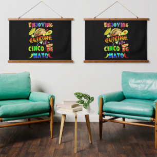 Genießen Sie die Küche im Cinco de Mayo Wandteppich Mit Holzrahmen