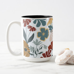 Genießen Sie die moderne, florale Atmosphäre Zweifarbige Tasse