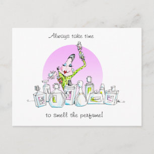 Genießen Sie die Parfüm-Postkarte Postkarte