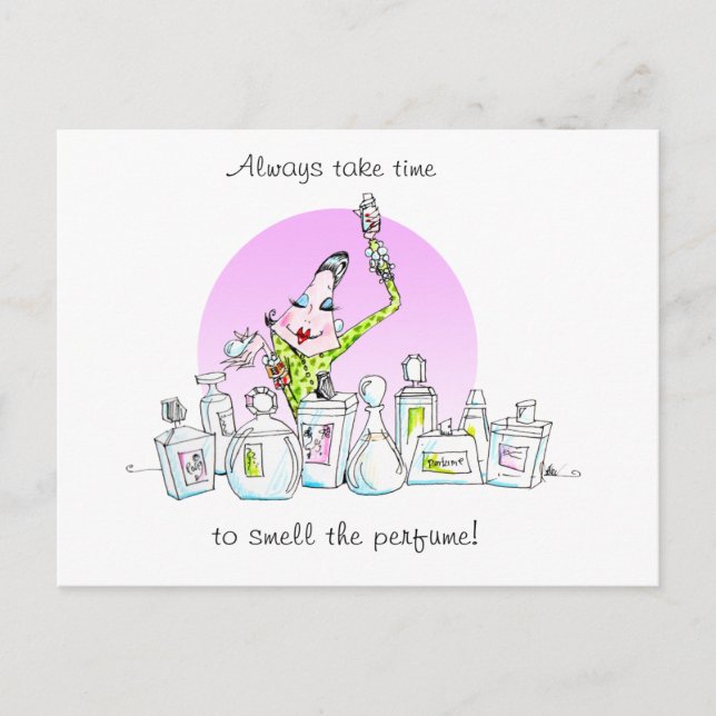 Genießen Sie die Parfüm-Postkarte Postkarte (Vorderseite)