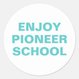 Genießen Sie die Pioneer Schule JW Runder Aufkleber